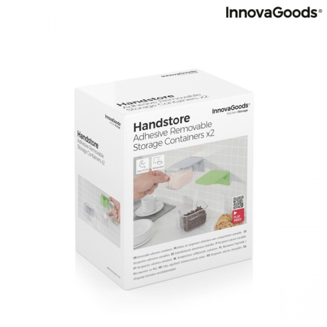 Set 2 recipiente de bucatarie cu adeziv detasabil Handstore InnovaGoods