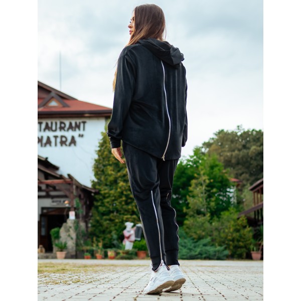 Trening din Catifea Negru cu fermoare pe spate [1]