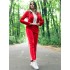 Trening din Catifea Rosu-Alb cu pantalon drept [4]