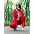 Trening din Catifea Rosu-Alb cu pantalon drept [9]