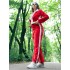 Trening din Catifea Rosu-Alb cu pantalon drept [8]