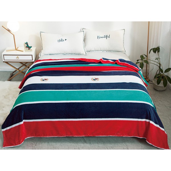 Patura pufoasa cocolino gofrata 200x230cm, 300gr/mp, Multicolor, Dungi [1]
