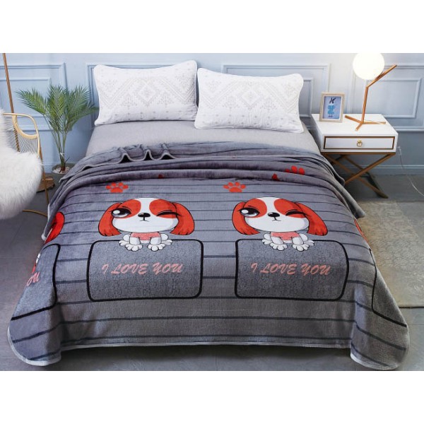 Patura pufoasa cocolino 200x230cm, 300gr/mp, Gri, Catelusi [1]