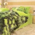 Lenjerie pat super pufoasa COCOLINO Fluffy cu ciucuri, 6 piese, Verde - Multicolor [2]