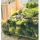 Lenjerie pat super pufoasa COCOLINO Fluffy cu ciucuri, 6 piese, Verde - Multicolor