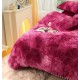 Lenjerie pat super pufoasa COCOLINO Fluffy cu ciucuri, 6 piese, Grena - Multicolor