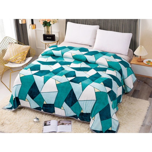 Patura CoCoLiNo, Jojo Home, 200x230cm, Verde-Multicolor, forme geometrice [1]