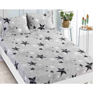 Cearsaf CoCoLiNo, JoJo Home, cu Elastic, 180x200x25cm, 2 fete de perne, 50x70cm, stelute