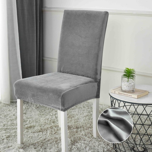 Set 6 huse universale pentru scaun, CATIFEA, Jojo Home, Gri deschis [1]