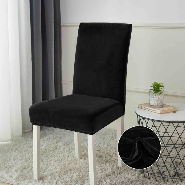 Set 6 huse universale pentru scaun, CATIFEA, Jojo Home, Negru [1]