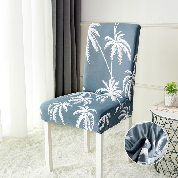 Set 6 huse universale pentru scaun, ELASTICE, Jojo Home, Albastru, palmieri [1]