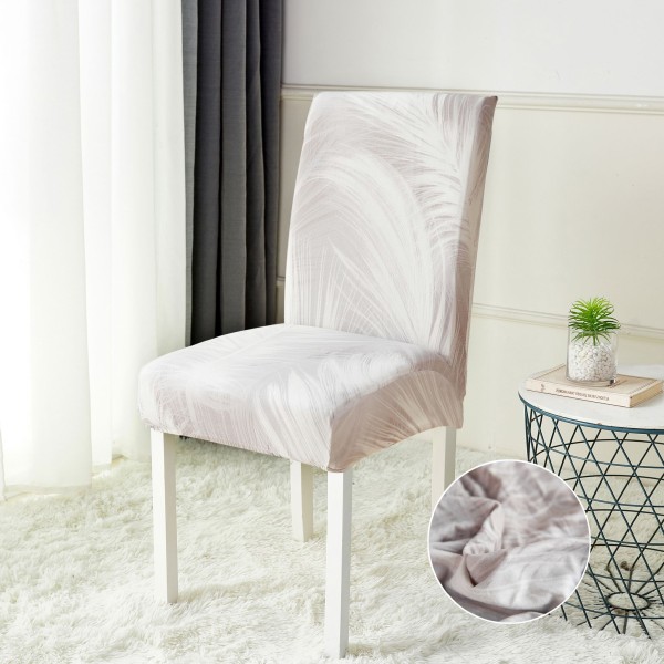 Set 6 huse universale pentru scaun, ELASTICE, Jojo Home, Gri, pene [1]