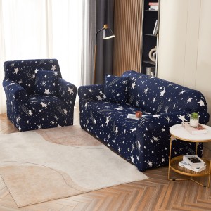 Husa Elastica Pentru Canapea 3 Locuri - L - Jojo Home, Bleumarin-Alb, stelute Husa Elastica Pentru Canapea 3 Locuri - L - Jojo Home, Bleumarin-Alb, stelute