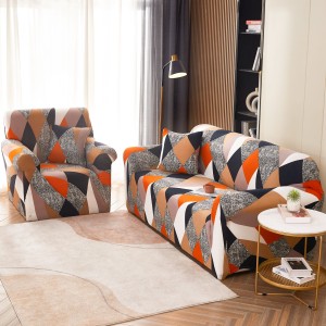 Husa Elastica Pentru Canapea 2 Locuri - M - Jojo Home, Multicolor, forme geometrice