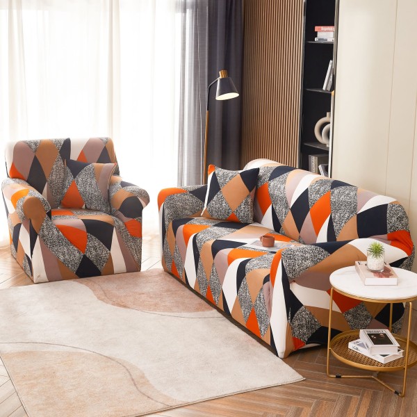 Husa Elastica Pentru Fotoliu cu brate, Jojo Home, Multicolor, forme geometrice [1]