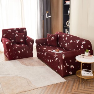 Husa Elastica Pentru Canapea 3 Locuri - L - Jojo Home, Visiniu, flori Husa Elastica Pentru Canapea 3 Locuri - L - Jojo Home, Visiniu, flori