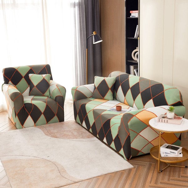 Husa Elastica Pentru Fotoliu cu brate, Jojo Home, Multicolor, forme geometrice [1]