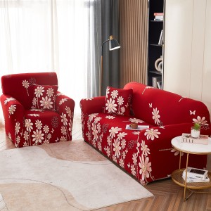 Husa Elastica Pentru Canapea 2 Locuri - M - Jojo Home, Rosu, flori Husa Elastica Pentru Canapea 2 Locuri - M - Jojo Home, Rosu, flori