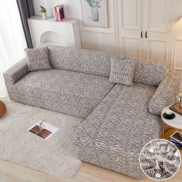 Set husa pentru coltar M + L, Elastica, Jojo Home, Gri, model clasic [1]