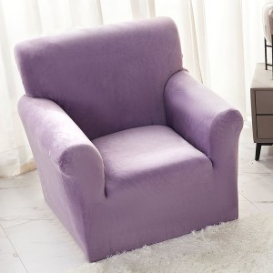 Husa Elastica, 90cm-130cm, pentru Fotoliu cu brate, Jojo Home, Catifea, Lila