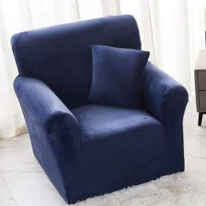 Husa Elastica, 90cm-130cm, pentru Fotoliu cu brate, Jojo Home, Catifea, Bleumarin Husa Elastica, 90cm-130cm, pentru Fotoliu cu brate, Jojo Home, Catifea, Bleumarin