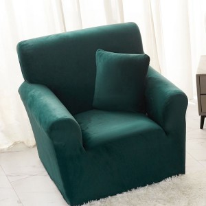 Husa Elastica, 90cm-130cm, pentru Fotoliu cu brate, Jojo Home, Catifea, Verde Smarald Husa Elastica, 90cm-130cm, pentru Fotoliu cu brate, Jojo Home, Catifea, Verde Smarald