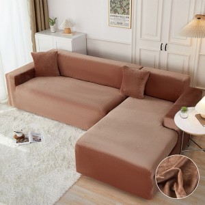 Set husa pentru coltar M + L, Catifea, Jojo Home, Maro Set husa pentru coltar M + L, Catifea, Jojo Home, Maro