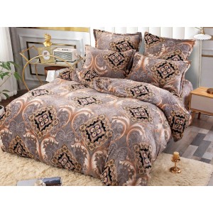 Lenjerie pat dublu, Super Pufoasa COCOLINO, 6 piese, Jojo Home, Bej-Multicolor, model elegant Lenjerie pat dublu, Super Pufoasa COCOLINO, 6 piese, Jojo Home, Bej-Multicolor, model elegant