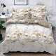 Lenjerie pat dublu, BUMBAC FINET, 6 piese, X-Mass Collection, Jojo Home, Crem-Bej, globulete