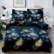 Lenjerie pat dublu, BUMBAC FINET, 6 piese, X-Mass Collection, Jojo Home, Bleumarin, globulete