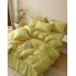 Lenjerie pat dublu, JACQUARD FINETAT, 6 piese, Jojo Home, Galben Lemon [7]