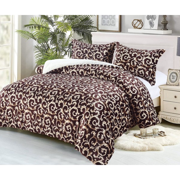 Pilotã Groasã CoCoLiNo, 200x230cm, cu Blãnita si 2 fete de pernã, 50x70cm, Maro-Bej, model elegant [1]