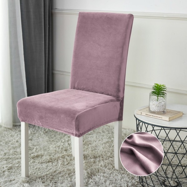 Set 6 huse universale pentru scaun din CATIFEA, Roz Prafuit [1]