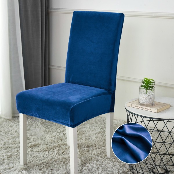 Set 6 huse universale pentru scaun din CATIFEA, Albastru [1]