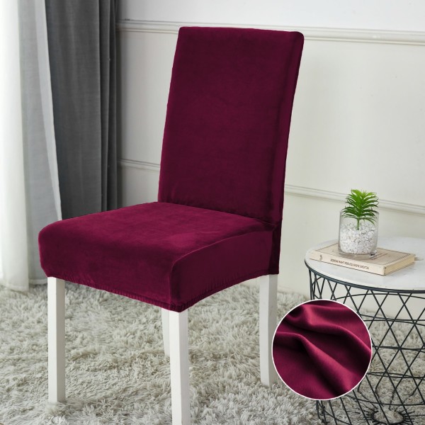 Set 6 huse universale pentru scaun din CATIFEA, Visiniu [1]