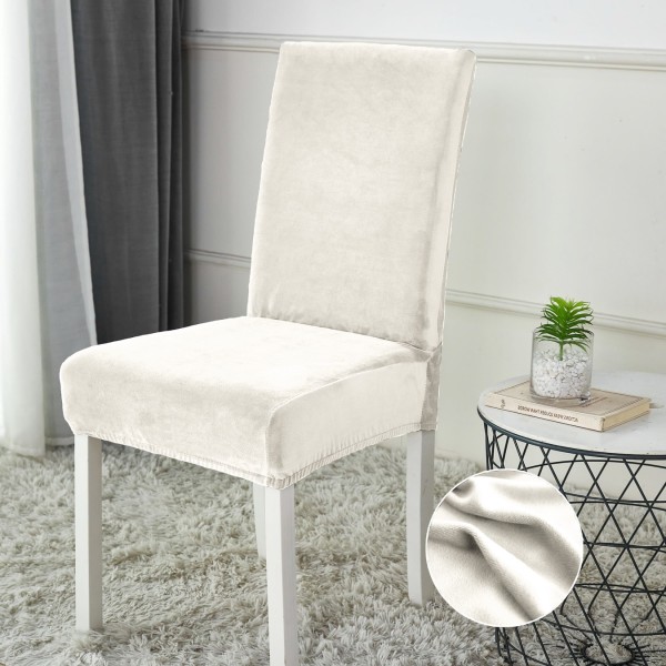 Set 6 huse universale pentru scaun din CATIFEA, Alb [1]