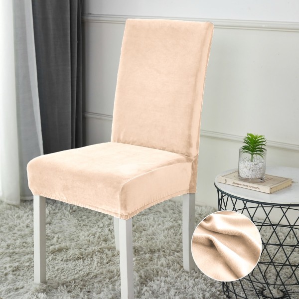Set 6 huse universale pentru scaun din CATIFEA, Crem Somon [1]