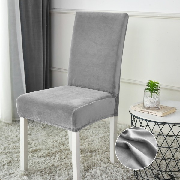 Set 6 huse universale pentru scaun din CATIFEA, Gri [1]