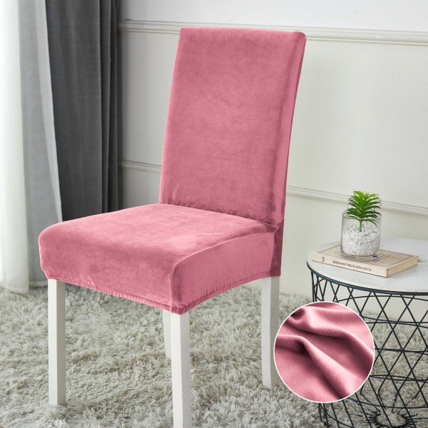 Set 6 huse universale pentru scaun din CATIFEA, Roz [1]