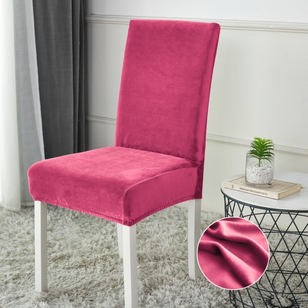 Set 6 huse universale pentru scaun din CATIFEA, Roz Intens [1]