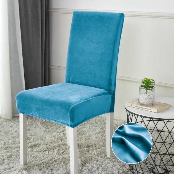Set 4 huse universale pentru scaun din CATIFEA, Bleu Intens [1]