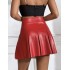 Fusta eVog din piele ecologica plisata rosie [3]