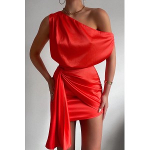 Rochie Tara din Satin rosu Rochie Tara din Satin rosu