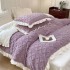 Lenjerie pentru pat dublu pufoasa CoCoLiNo cu VoLaNaSe, tip tricotaj, 4 piese, Lila [18]