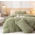 Lenjerie pentru pat dublu pufoasa CoCoLiNo, tip tricotaj, 4 piese, Verde [11]