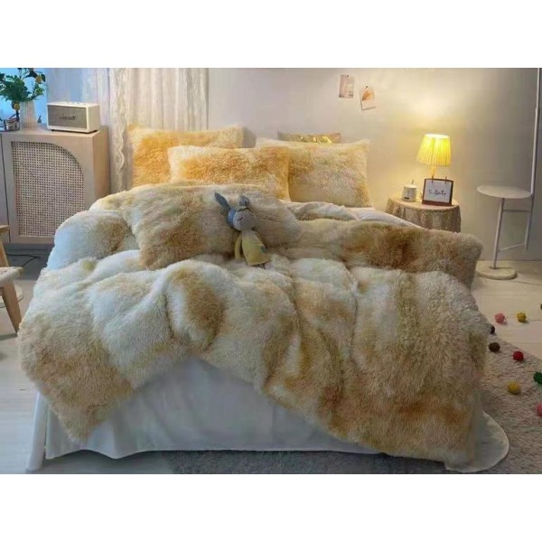 Lenjerie pat super pufoasa COCOLINO Fluffy 6 piese cu ELASTIC, Galben [1]