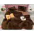 Lenjerie pat super pufoasa COCOLINO Fluffy 4 piese maro  [2]