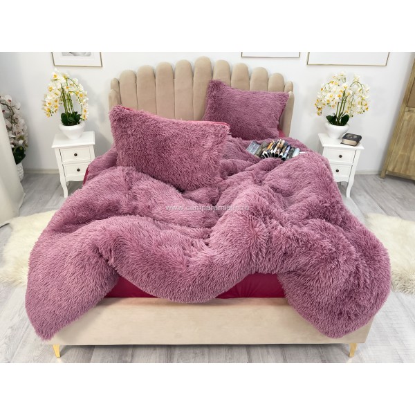 Lenjerie pat super pufoasa COCOLINO Fluffy 4 piese mov deschis [1]