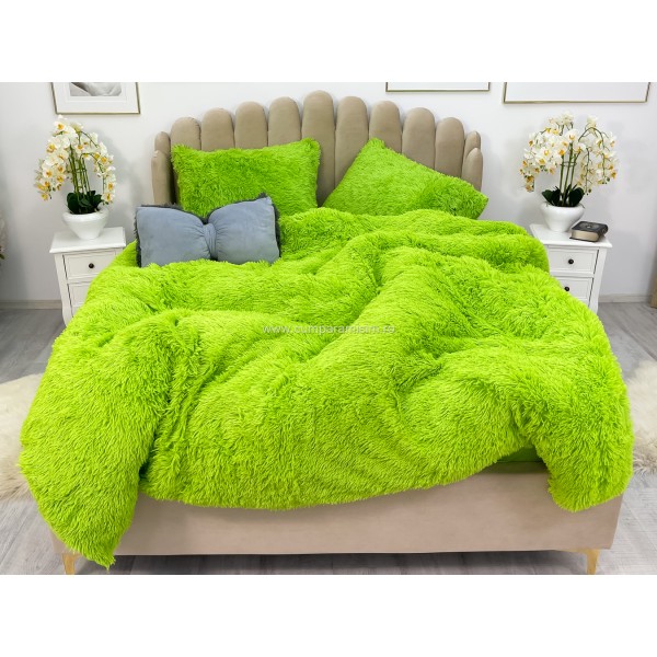 Lenjerie pat super pufoasa COCOLINO Fluffy 4 piese verde  [1]