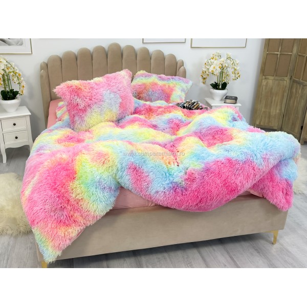 Lenjerie pat super pufoasa COCOLINO Fluffy 4 piese Multicolor [1]